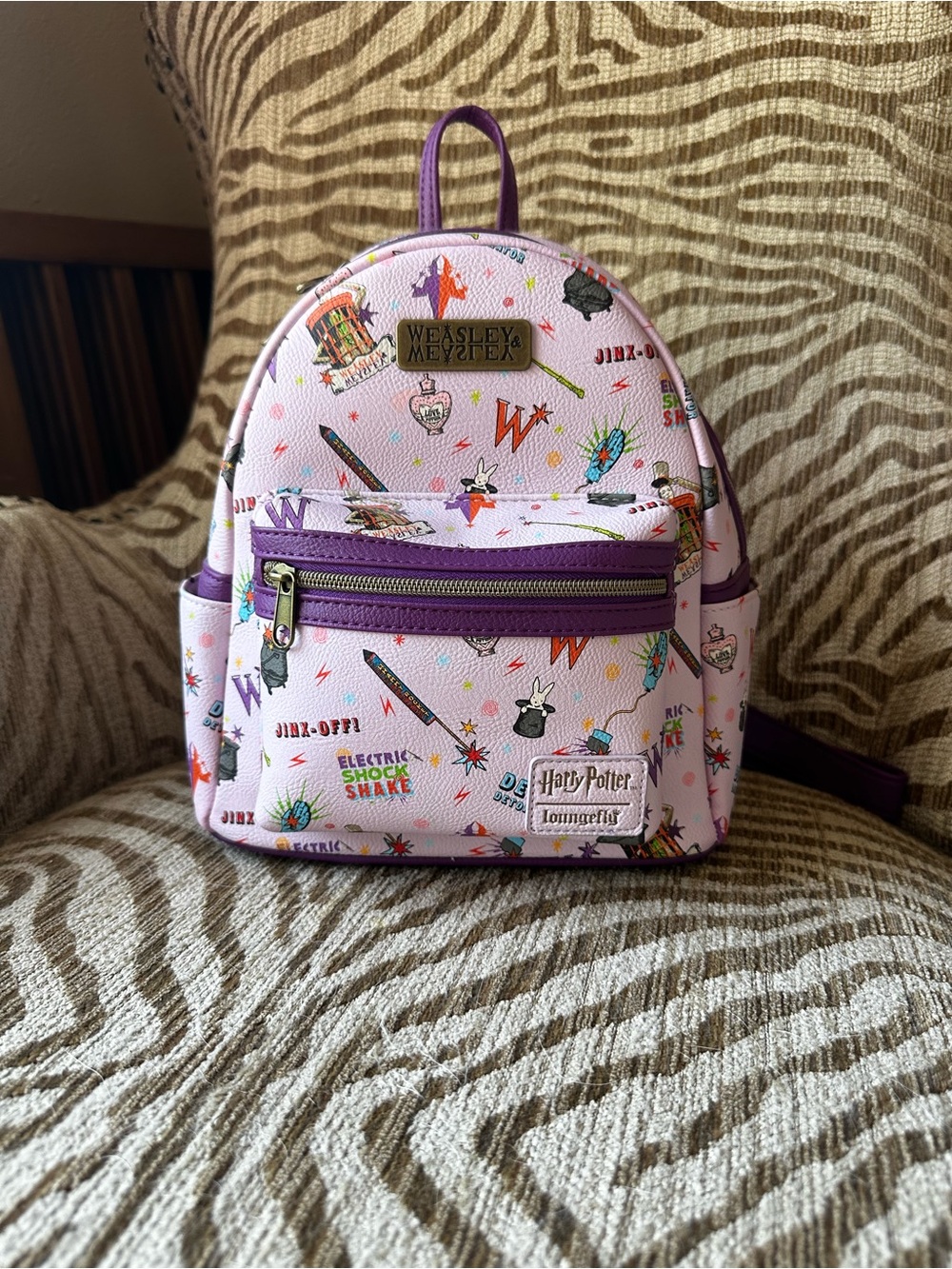 Loungefly Pink & Purple Harry Potter Weasley Mini Backpack